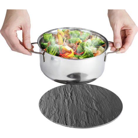 WENKO Topfuntersetzer Schiefer, 2er Set
