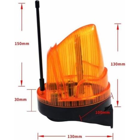 Feu Clignotant Portail - LED Multivoltage 220V - Étanche IP65 - 360° Uniforme - Mode Clignotant ou Fixe - 1 Pièce (1/4)