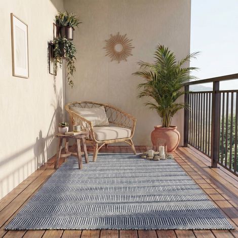 Tapis d'intérieur/extérieur Heaven - 230x160cm, Rectangular - 100% Recyclé - Tissé main - Bleu