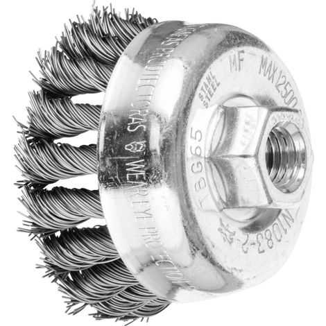 PFERD TOOLS Topfbürste gezopft TBG Ø 65 mm M14 Stahl-Draht-Ø 0,50mm Winkelschleifer 5 Stk (1/5)