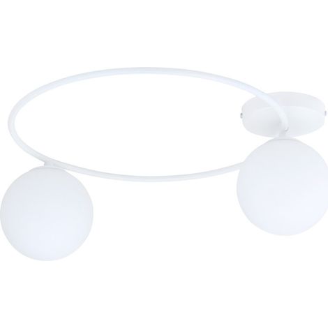 Lampada a Soffitto Sopra, Acciaio verniciato a polvere, Vetro, Bianco, 47x20x47 cm (1/5)