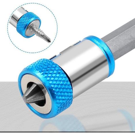 Set mit 5 blauen, rutschfesten magnetischen Schraubendreherringen für 1/4"-Bits (1/4)