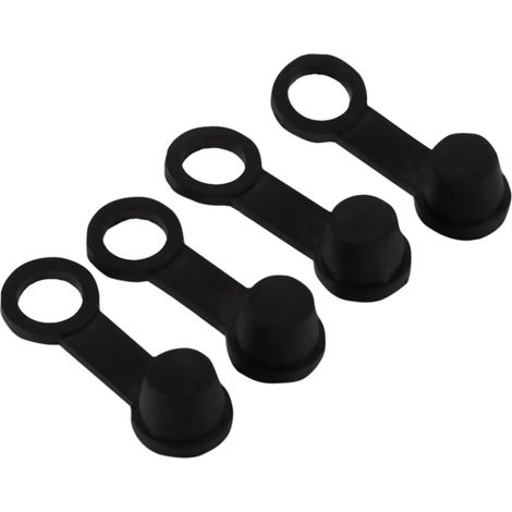 4x bouchon de graisse de mamelon de purge de frein en caoutchouc noir couvercle anti-poussière 8mm moto moto