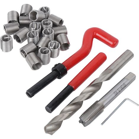 25-teiliges M12-Gewindereparaturset mit Gewindebohrer und Bohrer zur Reparatur beschädigter Gewinde (1/5)