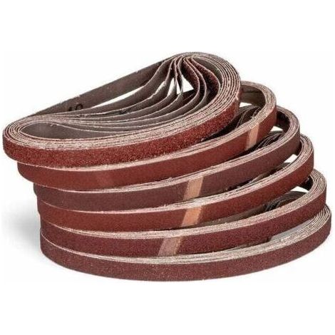 Lot de 120 bandes abrasives renforcées 13 x 457 mm – Grain P80 – Pour ponçage bois et métal – Longue durée et liant en résine (1/5)