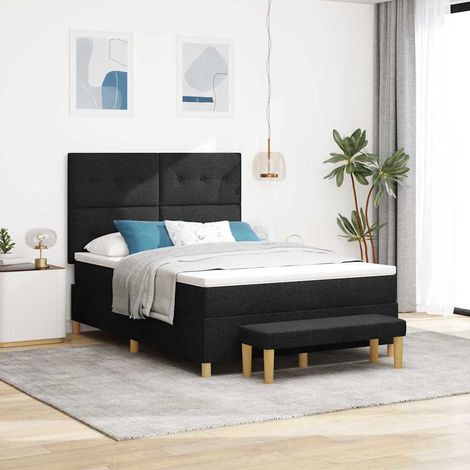 vidaXL Lit à ressorts avec tête de lit Noir 200 x 160 cm tissu (1/5)