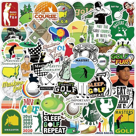 Autocollants de golf, autocollants de sports de plein air pour ordinateur portable [50 pièces], autocollants de motivation pour bouteille d'eau, skateboard, réfrigérateur, gourde, autocollant, etc. (1/5)