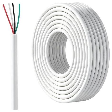 Electrical Cable 28AWG 4 Core Copper PVC Sheathed Round Electric Wire Diameter 0.3cm, Voltage 300V Resistant 176°F for Dry Low Power Appliances