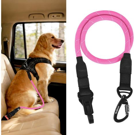 Hunde Sicherheitsgurt für Auto, verstellbar, bis 90kg, Rosa (1/5)