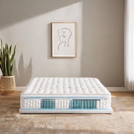 Matelas coloris blanc en polyester 200 x 90 x 25 cm (1/5)