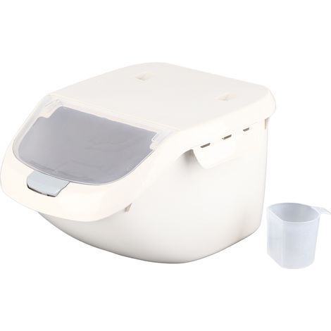 Boîte de Rangement pour Aliments Étanche, Récipient Plastique Polyvalent pour Riz et Céréales, Gris, Dimensions 26x34x21cm (1/5)