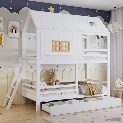 letto salvaspazio 90x200 con cassetti e tetto HAVRYA (1/5)