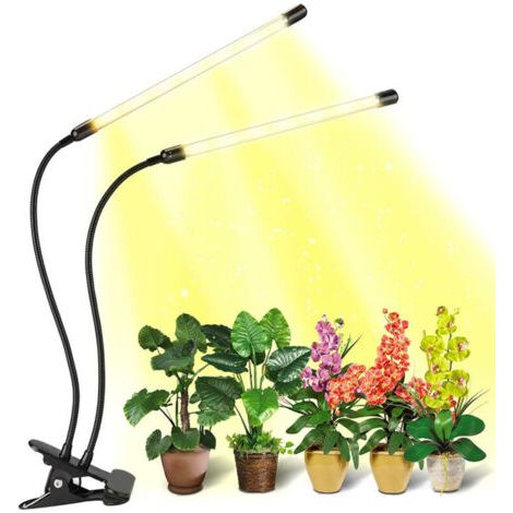 Lampe Horticole LED, Lampe De Croissance Pour Plantes D'Intérieur, Lampe Plante D'Intérieur à Clipser Avec Led 2 Têtes (1/5)