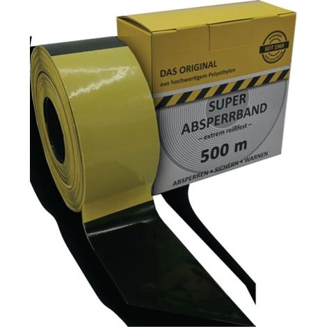 Kelmaplast ruban de barrage ( 4000818331 ) longueur 500 m jaune/noir bloqué (1/2)