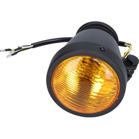 Phare avant moto jaune 55W rétro, boîtier en alliage de zinc, remplacement pour motos Honda 12V (1/5)
