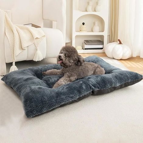 Panier Coussin Chien Grande Lit Pour Chien Tapis Lavable pour Chien Chiot Chat 95x65cm Peluche Doux Antidérapante (1/4)
