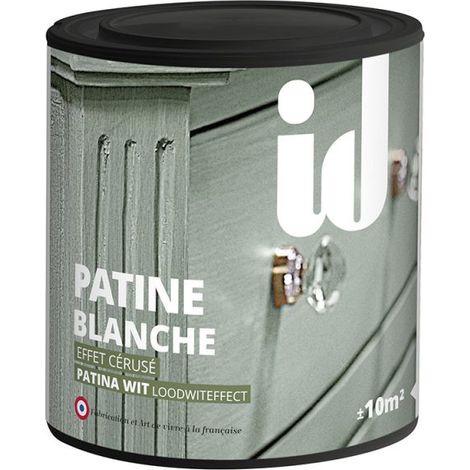 Patine blanche satinée – finition cérusée semi-transparente – 500ml – pour bois dur et peintures acryliques – Id Paris (1/4)