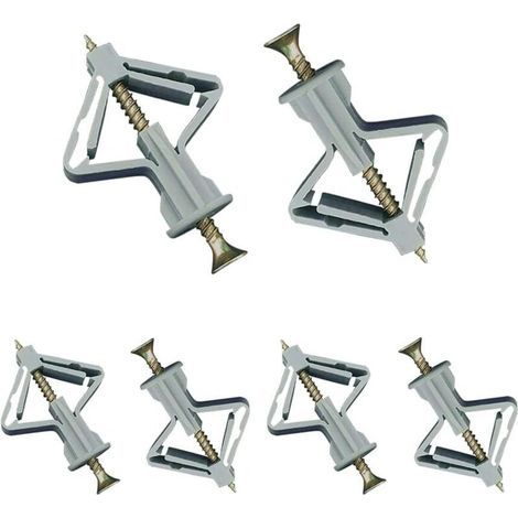 50 Pièces Chevilles pour Plaque de Plâtre, Chevilles avec Vis pour Plaques de Plâtre, Fixations Murales en Plâtre et Creuses (1/5)