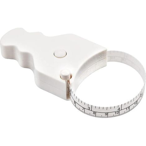 ruban Mesurer Corporel (blanc) - 150 Cm (60"), Utilisation Une Main, Design Ergonomique Compact - Mesures Corporelles Pour La Perte De Poids Et (1/5)