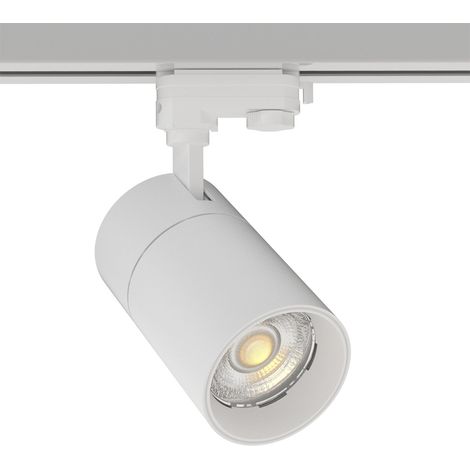 Foco carril Monofásico PIKE RAIL LED blanco 30W, CCT, Triac regulable, 3000-4000-6000K