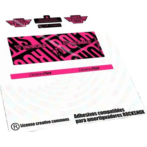 Adesivi per ammortizzatori, vinile resistente, colori personalizzabili, rosa neon (1/2)