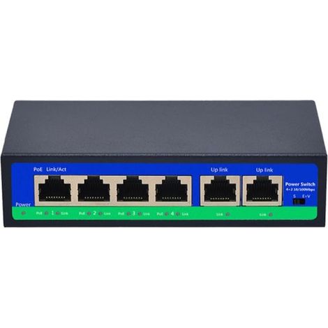 SYS Switch PoE VLAN 4 porte 10/100 Mbps Lunga Distanza 250 m per Telecamera IP di Rete - F0420FBL