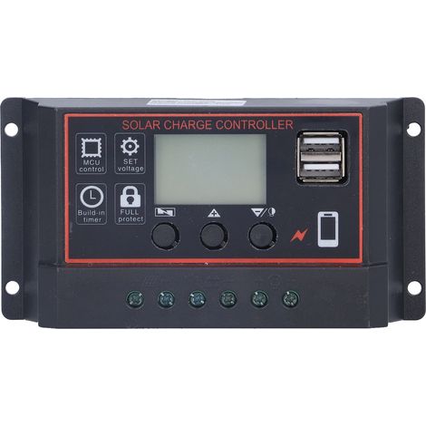 Contrôleur de Charge intelligent panneau de batterie solaire dispositif de Protection de Charge avec écran LCD 12V/24V20A (1/5)