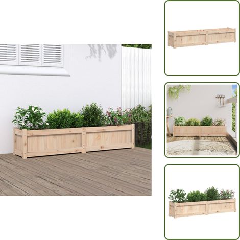 Jardinière 150x31x31 cm bois de pin massif - Jardinier - Pot De Fleurs - Extérieur - Bois - Pin (1/5)