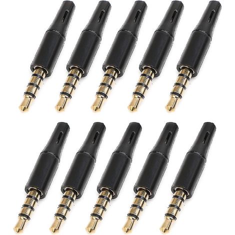 Lot de 10 adaptateurs jack stéréo 3,5 mm à 4 pôles pour casque audio. (1/4)
