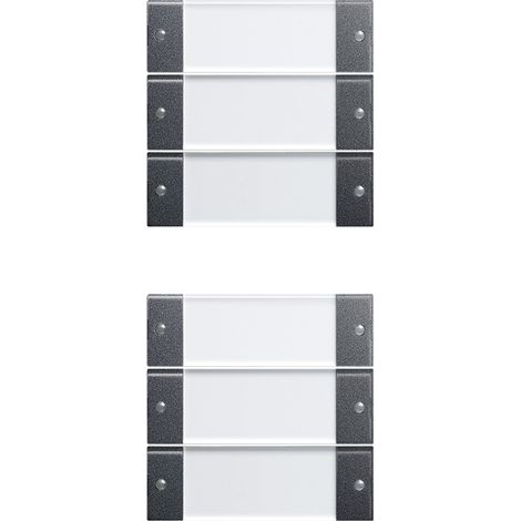 GIRA 213628 SYSTEM 55 SET DI MANIGLIE SESTUPOLE CON AREA SCRITTURA TRASPARENTE/ANTRACITE (1/2)