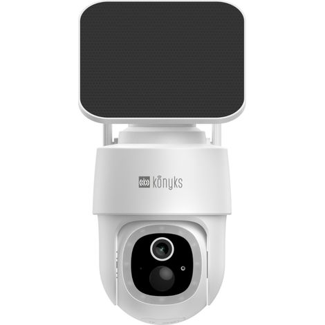 Konyks Camini Air S360 - Caméra extérieure motorisée sans Fil WiFi IP65 + Panneau Solaire 3W - Autonomie permanente
