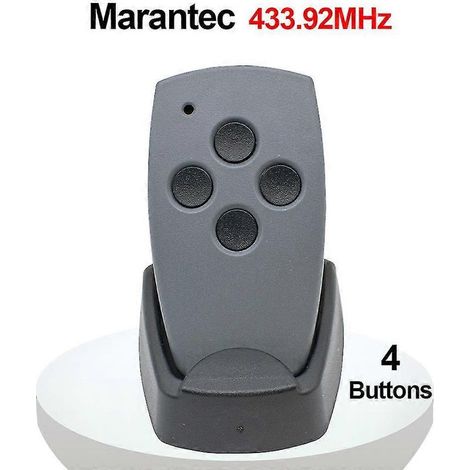 Télécommande numérique MARANTEC 433,92 MHz pour porte de garage (modèles 382, 384, D302, D304, D313, D321, 211, 212 et 214) - Code fixe (1/5)