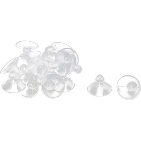 Ventosas anticolisión de goma transparente, 19 mm de diámetro (paquete de 20)
