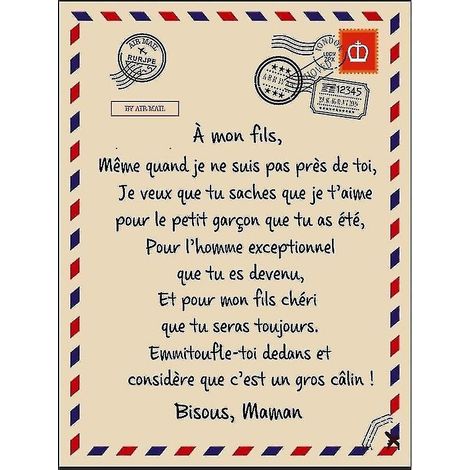 Couverture en laine, couverture avec lettres françaises pour mon fils et ma fille, couverture douce, couverture en flanelle, courrier chaud (1/5)