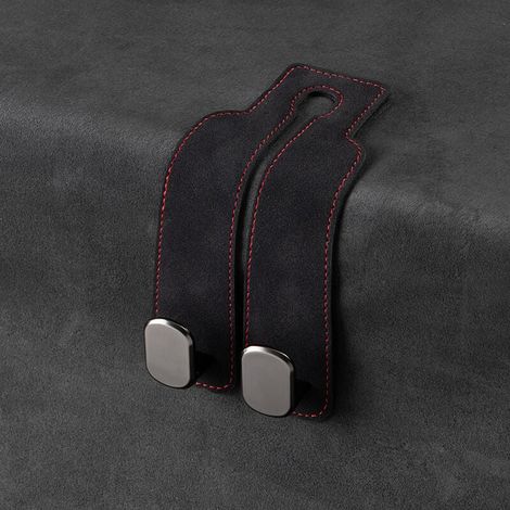 Lot de 2 crochets pour appuie-tête de voiture,Crochets pour Siège de Voiture Universel Support Crochet D'appui-Tête de Aiège Arrière de Voiture Accessoires intérieurs de voiture Cintre (noir) (1/4)
