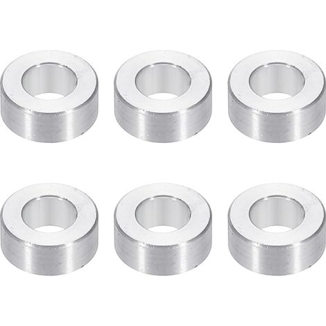 Rondelles en Aluminium M6, 6pcs Entretoise Métallique à Vis Ronde, Rondelle Plate pour Vis Tige Écrous Boulons, Bague d'Écartement en Métal 6.2mm ID x 12mm OD x 5mm Hauteur (1/5)