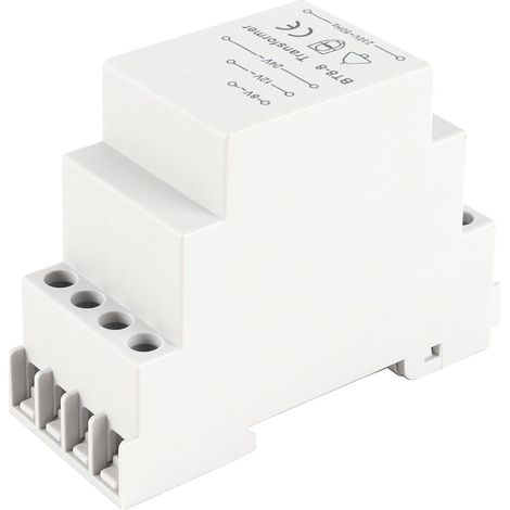 Transformateur de sonnette de porte 8 V 12 V 24 V - Support de rail DIN basse tension pour système de contrôle d'accès à l'intercom domestique - Blanc (1/5)