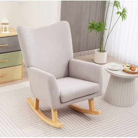 poltrona a dondolo 72x97x100 schienale alto grigio OKMYHOME (1/5)