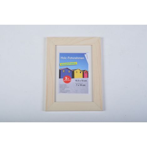 2er Pack Holz-Fotorahmen 10,5x15cm Foto Photo Rahmen Dekoration Haushalt wohnen - natur