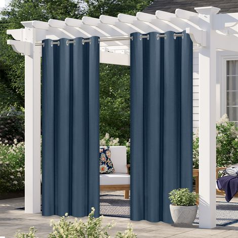 Outdoor-Vorhänge für Pergola, Verdunkelungsvorhänge für Terrasse, wasserdichte Außendekoration mit rostfreien Ösen für Pergola/Veranda (2 Paneele, 52''B x 95''H) (1/5)