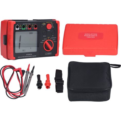 Digital insulation resistance tester, 250V 500V 1000V digital megohmmeter, automatic range from 0 to 2000 megohms, earth resistance tester with backlit LCD (1/5)