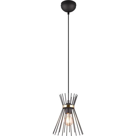Suspension design métal ROD noire doré E27 40W Ø20cm RL (1/5)