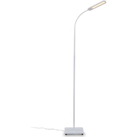 Lampadaire salon blanc LED 6,5W luminosité réglable flexible fonction TOUCH, lampadaire moderne chambre bureau salle à manger