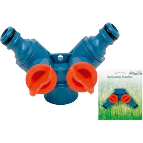 Adattatore per rubinetto da 1/2" con derivazione a 2 uscite 1/2 K6D