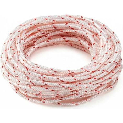 10 Mètres Corde de Démarreur de Rechange 3,5 mm, Corde de Lanceur Nylon pour Tondeuse à Gazon, Tronçonneuse, Débroussailleuse, Corde de Réparation Polyvalente à Haute Résistance