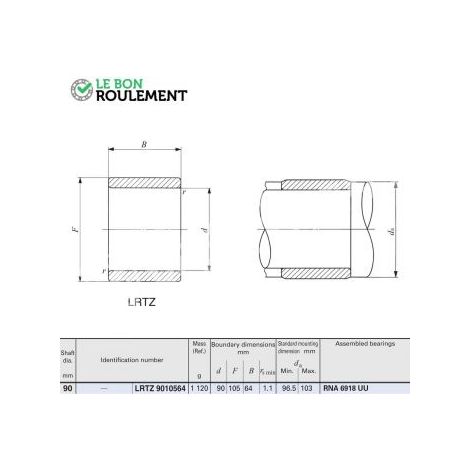 Bague acier intérieure LRTZ9010564-IKO