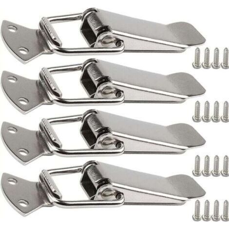 10pcs Fermoir de tension en acier inoxydable avec vis, fermoir à levier de 56 mm, loquet à ressort à bascule, clip de serrage, fermeture de boîte, capuchon de verrouillage pour boîte à outils