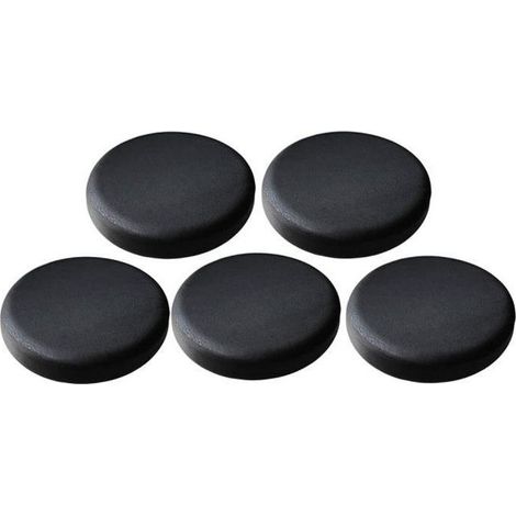 Housse De Tabouret De Bar En Cuir Artificiel 5PCS Housse De Siège De Chaise Ronde Noir 35x10cm (1/4)