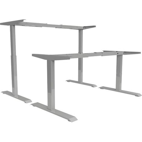 Cadre table elévatrice bureau 2M2S alu RAL 9006 695-1145 mm