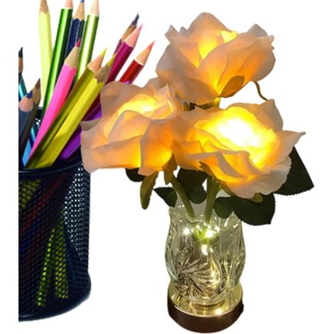 Lampe de table en forme rose à DEL changement couleur – Lumières (1/5)